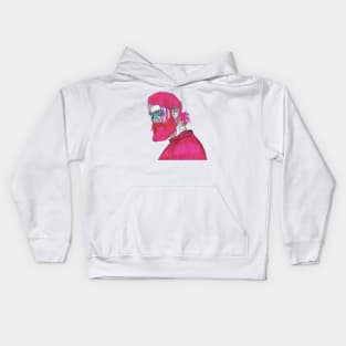 Pink Beard Kids Hoodie